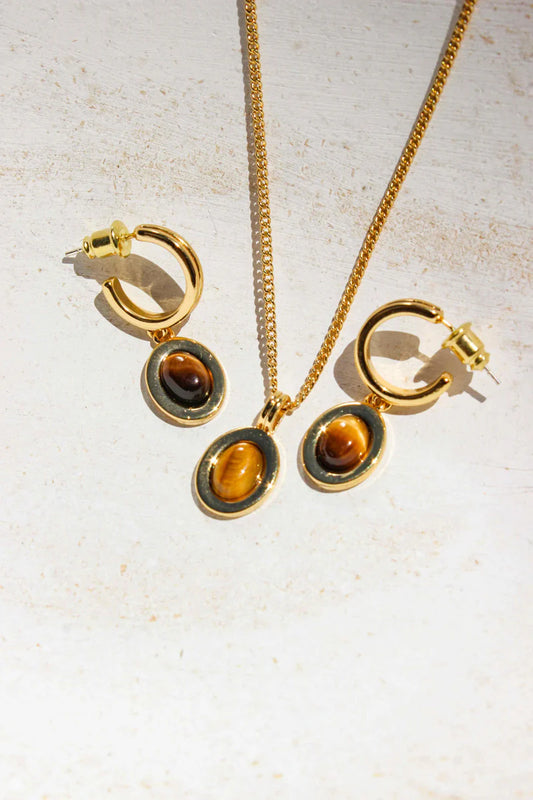 Bron Tiger's Eye Necklace set