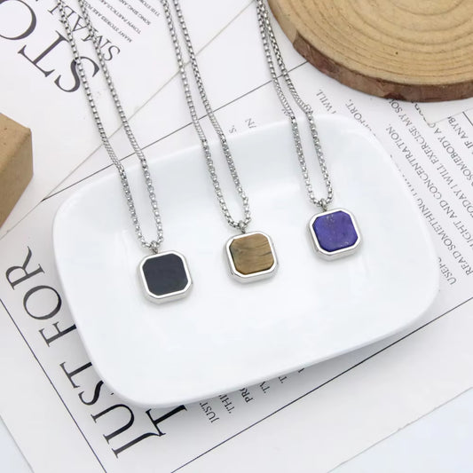 Fashion Punk Stainless Steel Pendant Necklace – Bold and Modern Design