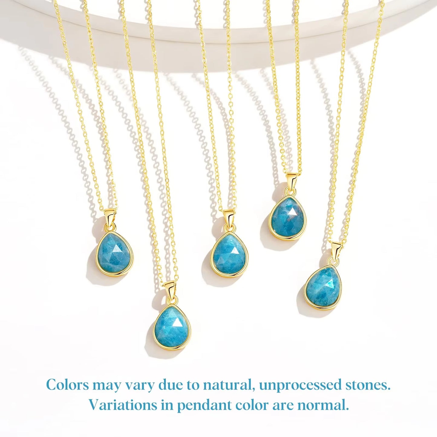 BLUE NATURAL STONE PENDANT NECKLACE