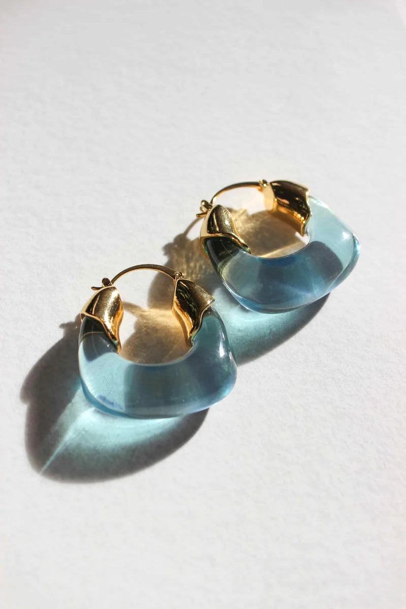 Kira  Hoop Earrings/Aqua