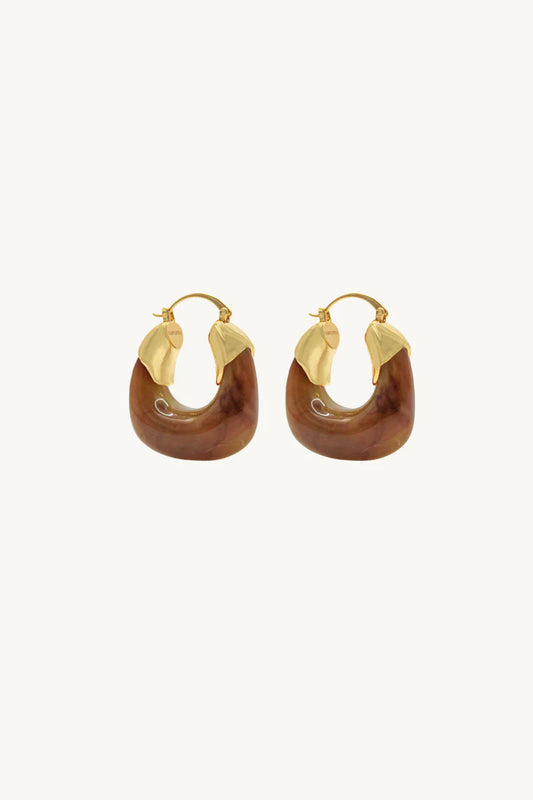 Kira  Hoop Earrings/Coffee