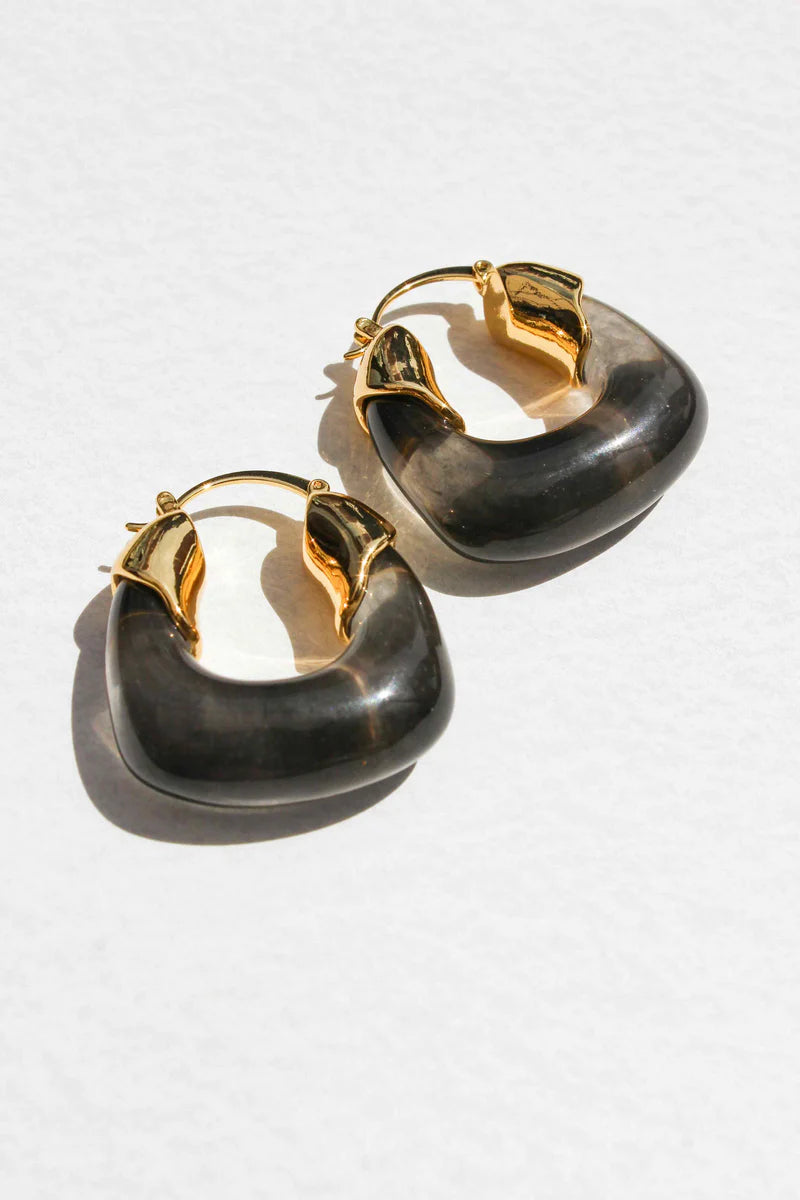 Kira  Hoop Earrings/Inkwell