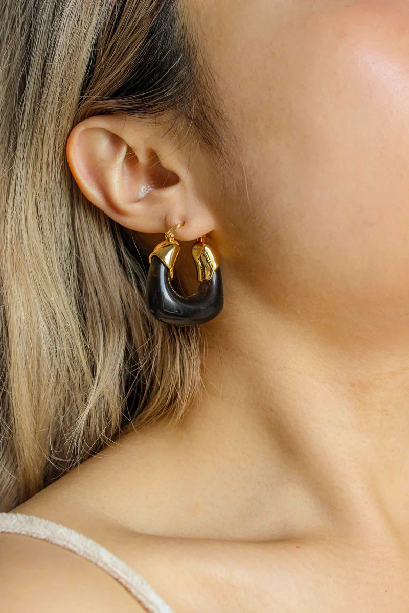 Kira  Hoop Earrings/Inkwell