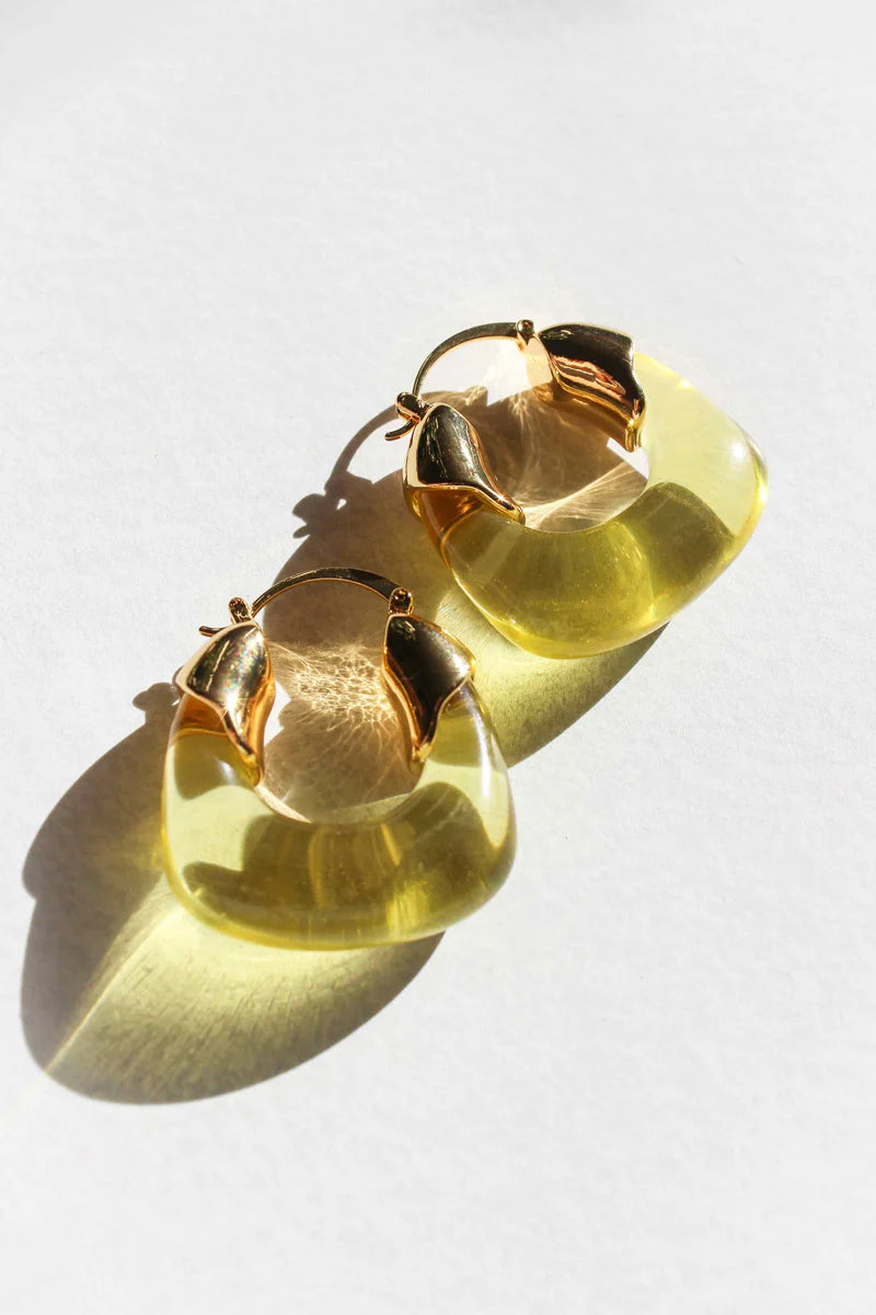 Kira  Hoop Earrings/Lemon