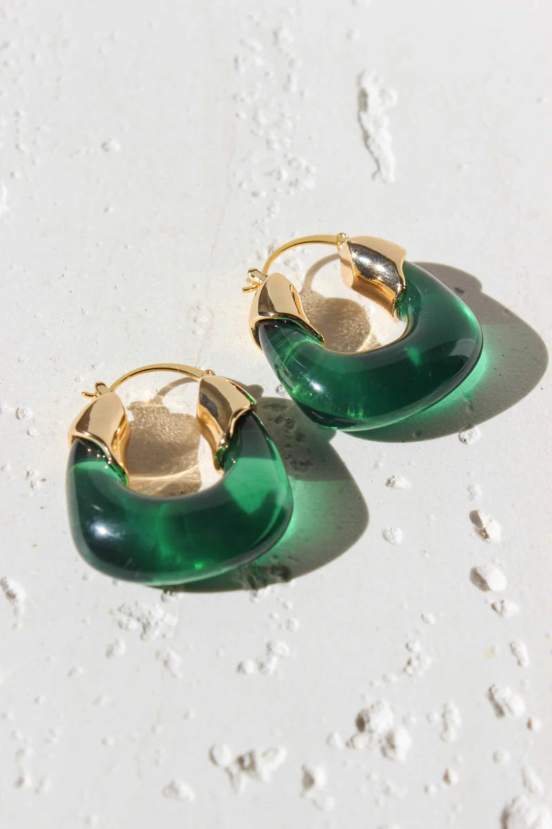 Kira  Hoop Earrings/GREEN