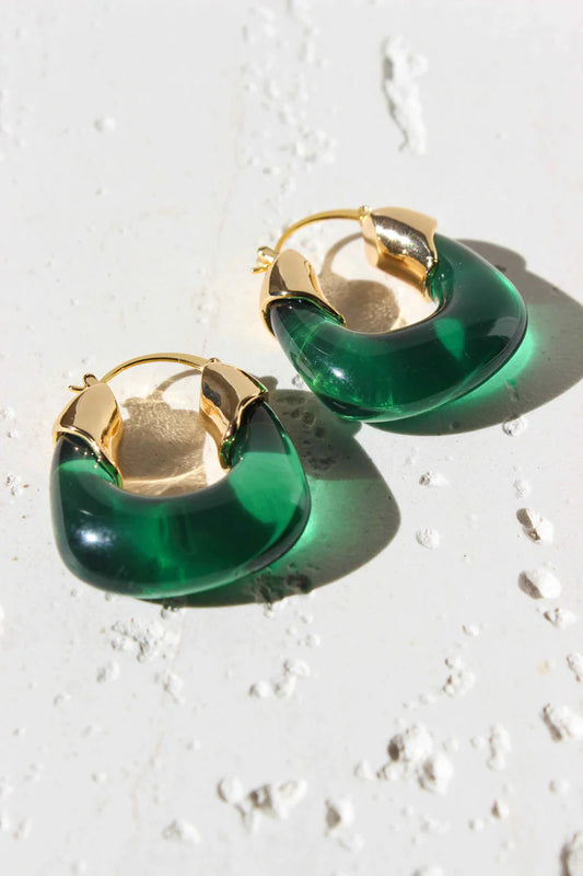 Kira  Hoop Earrings/GREEN