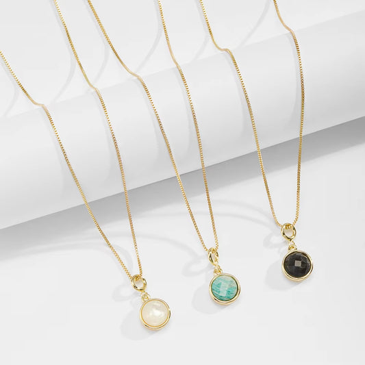 Birthstone-Pendant ROUND SHAPE Necklace